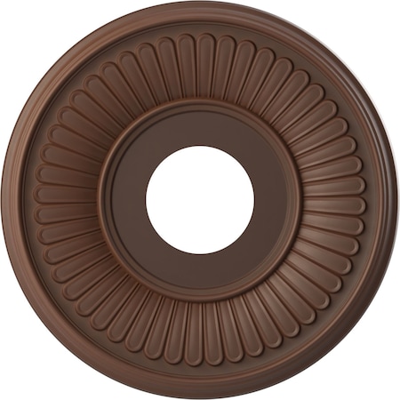 Ekena Millwork Berkshire PVC Medallion (Canopies up to 5 3/4"), 13"OD x 3 1/2"ID x 3/4"P, Metallic Rust CMP13BEDRU